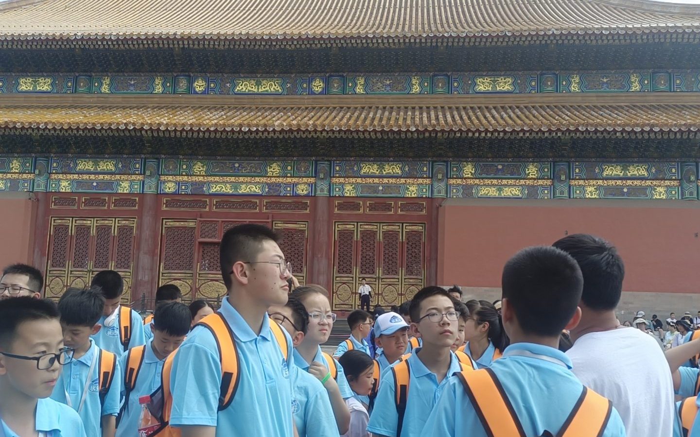Students walking through the Forbidden City on a school programme